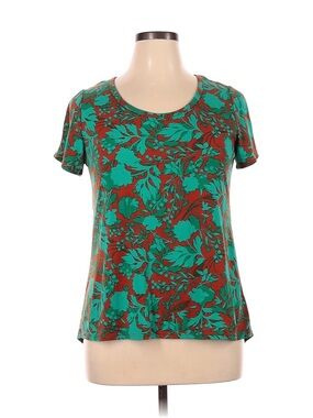 LuLaRoe Short Sleeve Tee in Teal and Brown Floral